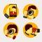Set of modern style photographer icons. Vector