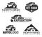Set of modern suv pickup emblems, icons and logos. Offroad pick