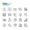Set of modern thin line pixel perfect basic business icons