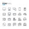 Set of modern thin line pixel perfect icons of electronic devices