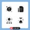 Set of Modern UI Icons Symbols Signs for energy consumption, settings, file, pencil, light