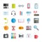 Set of modern vector flat workspace icons for web design