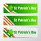 Set of modern vector horizontal banners, page headers with text for St Patrick\'s Day. Vector illustration