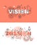 Set of modern vector illustration concepts of words vision and mission