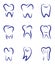 Set modern vector logo for dentistry. Logo for dental clinic.