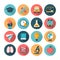 Set of modern vector school icons