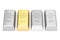 Set of monetary metals ingots, 3D rendering