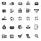 Set of money and banking related icons in glyph style