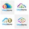 Set of Money Cloud Logo Design Vector concept. Cloud Money Logo Template. Icon Symbol. Illustration