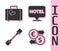 Set Money exchange, Suitcase, Paddle and Location hotel icon. Vector