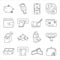 Set of money related vector line icons