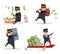 Set of Money Stealing Concepts Flat Design Vector