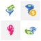 Set of Money Tornado logo vector template, Creative Twister logo design concepts, icon symbol, Illustration