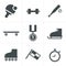 Set of monochromatic simple sports icons