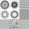 Set of monochrome geometric patterns