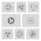 Set of monochrome icons with celtic geometric ornament (part 3)