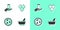 Set Mortar and pestle, Test tube flask, Petri dish with bacteria and Chemical formula icon. Vector