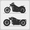 Set of motorcycles. Emblems of bikers club. Vintage style.