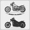 Set of motorcycles. Emblems of bikers club. Vintage style.