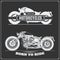 Set of motorcycles. Emblems of bikers club. Vintage style.
