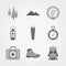 Set of Mountain camping icons