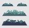 Set of mountains landscapes in geometric style