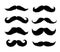 Set of Moustaches sticker. Hand drawn black silhouettes for paper cutting design. Mustache for barbershop or mustache carnival. Fr