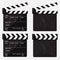 Set of movie clapperboard. Blank movie clapperboard. Vector.