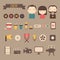 Set of movie design elements and cinema icons in