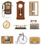 set of much objects retro old vintage icons stock vector illustration