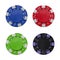 Set of multi-colored poker chips. Isolated on a white background. Gambling. Design