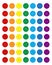 Set of multi-colored round buttons of clothes in rainbow colors. Vector on a white background