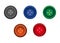 Set of multi-colored sewing button. Stud icon