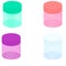 Set multi-colored transparent small jars