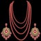 set of multi-layered ruby beads with diamonds and earrings of Indian jewelry designs