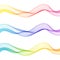 Set of Multicolor Abstract Isolated Wave Lines for White Backgro