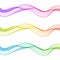 Set of Multicolor Abstract Isolated Wave Lines for White Backgro