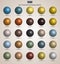 Set of multicolor ball glossy spheres Vector illustration