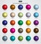 Set of multicolor ball glossy spheres Vector illustration