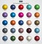 Set of multicolor ball glossy spheres Vector illustration