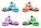 Set of multicolor summer sandals