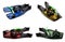 Set of multicolor swim fins, mask and snorkel for diving on whit