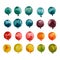Set of multicolored balloons yellow blue green