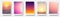 Set of multicolored blurred pixelated backgrounds