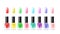 Set of multicolored bottles of nail polish a vector realistic isolated illustration
