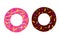 Set of multicolored donuts isolated on white background. Donuts. Vector illustration