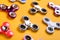 Set of multicolored fidget spinners