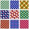 Set of multicolored grate seamless patterns