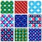 Set of multicolored grate seamless patterns with parallel ribbon