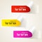 Set of multicolored paper stickers. Web icons